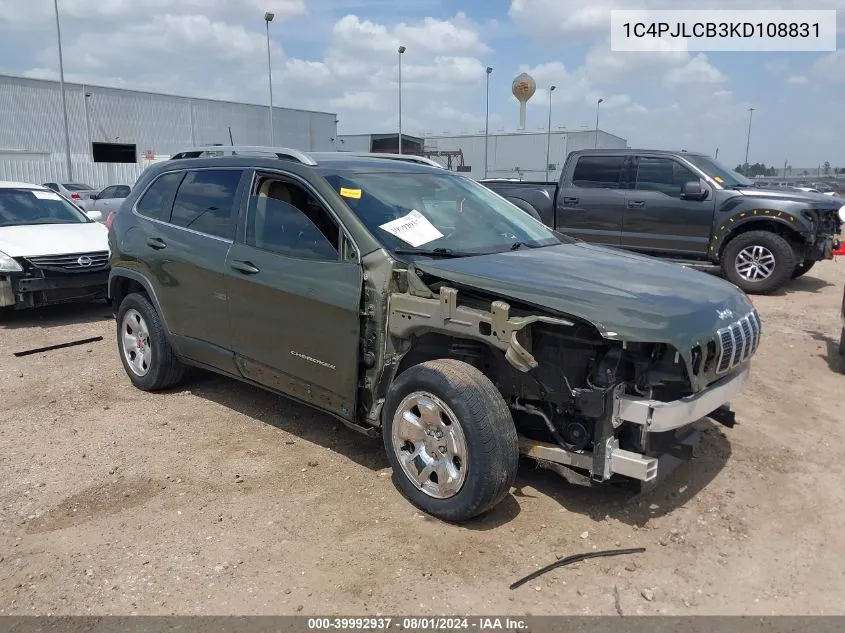 1C4PJLCB3KD108831 2019 Jeep Cherokee Latitude Fwd