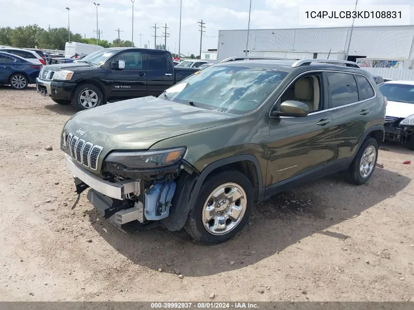 1C4PJLCB3KD108831 2019 Jeep Cherokee Latitude Fwd