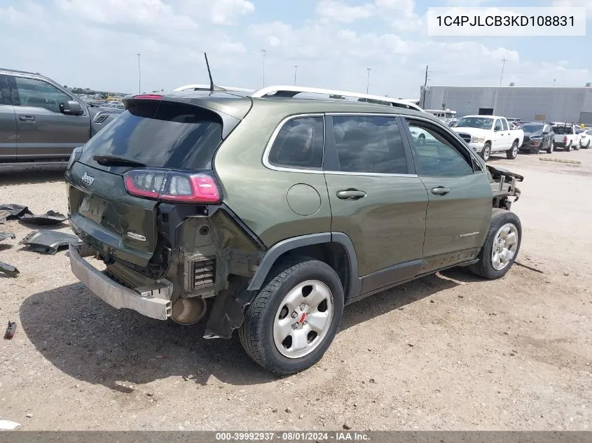 1C4PJLCB3KD108831 2019 Jeep Cherokee Latitude Fwd