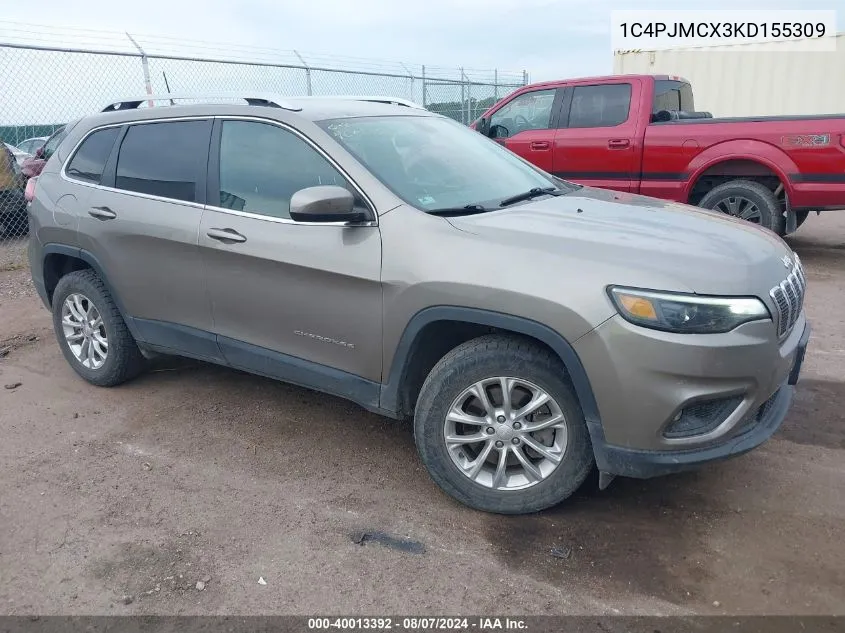 2019 Jeep Cherokee Latitude 4X4 VIN: 1C4PJMCX3KD155309 Lot: 40013392