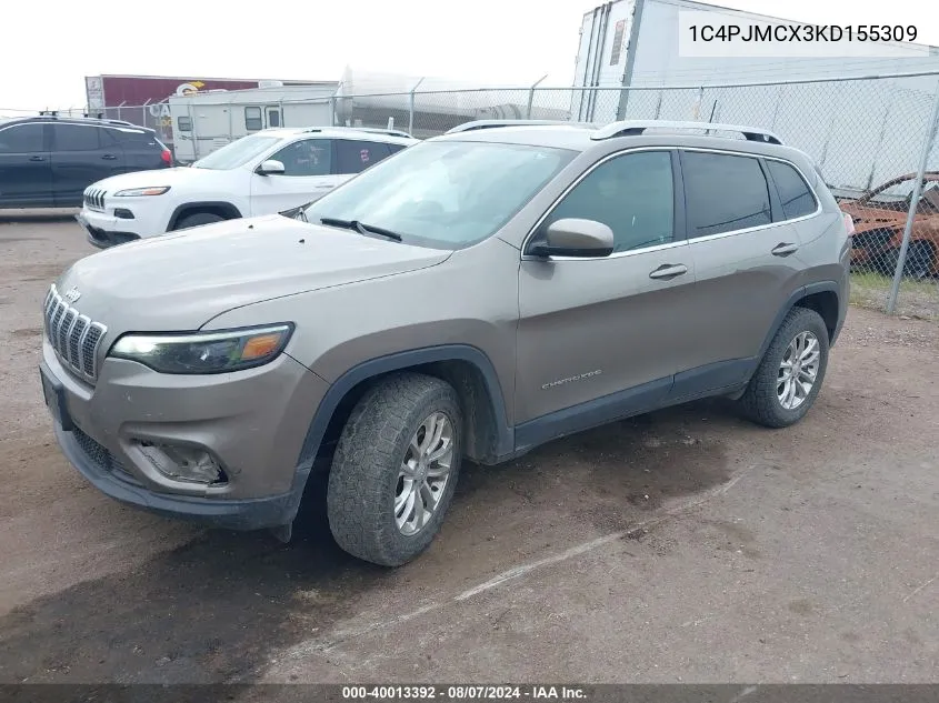 2019 Jeep Cherokee Latitude 4X4 VIN: 1C4PJMCX3KD155309 Lot: 40013392