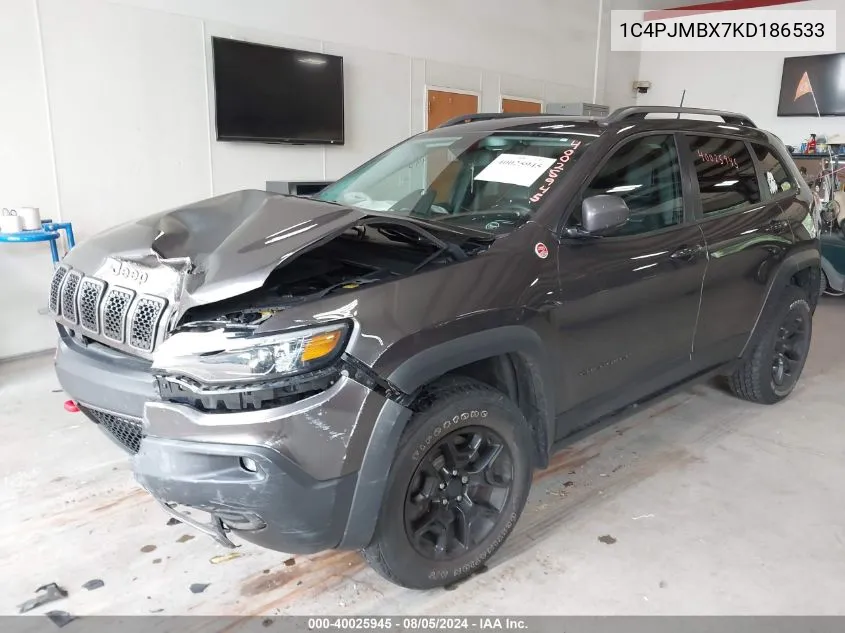 1C4PJMBX7KD186533 2019 Jeep Cherokee Trailhawk Elite 4X4