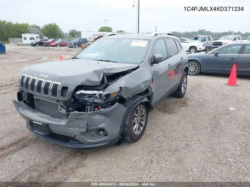 2019 Jeep Cherokee Latitude Plus 4X4 VIN: 1C4PJMLX4KD371234 Lot: 40042473