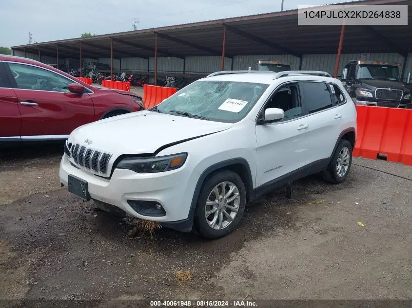 2019 Jeep Cherokee Latitude Fwd VIN: 1C4PJLCX2KD264838 Lot: 40061948