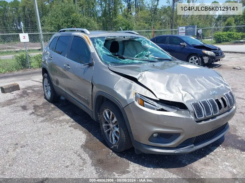 2019 Jeep Cherokee Latitude Fwd VIN: 1C4PJLCB6KD129141 Lot: 40062906