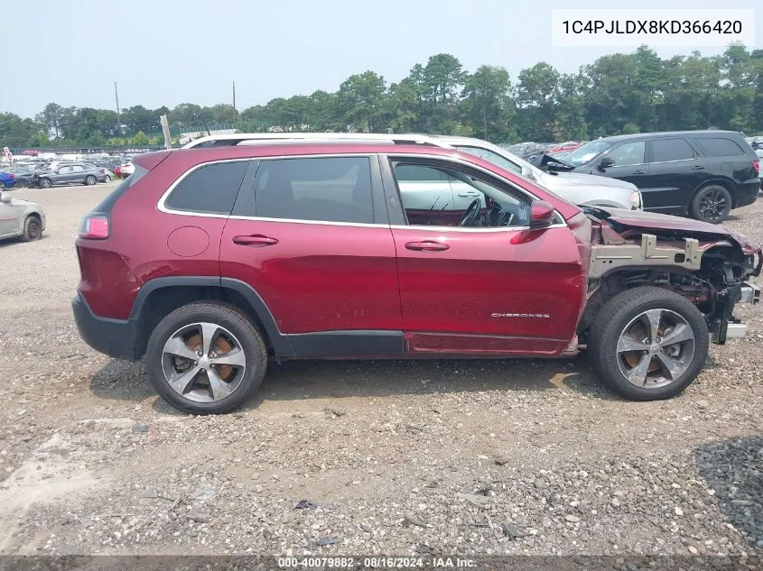 1C4PJLDX8KD366420 2019 Jeep Cherokee Limited Fwd