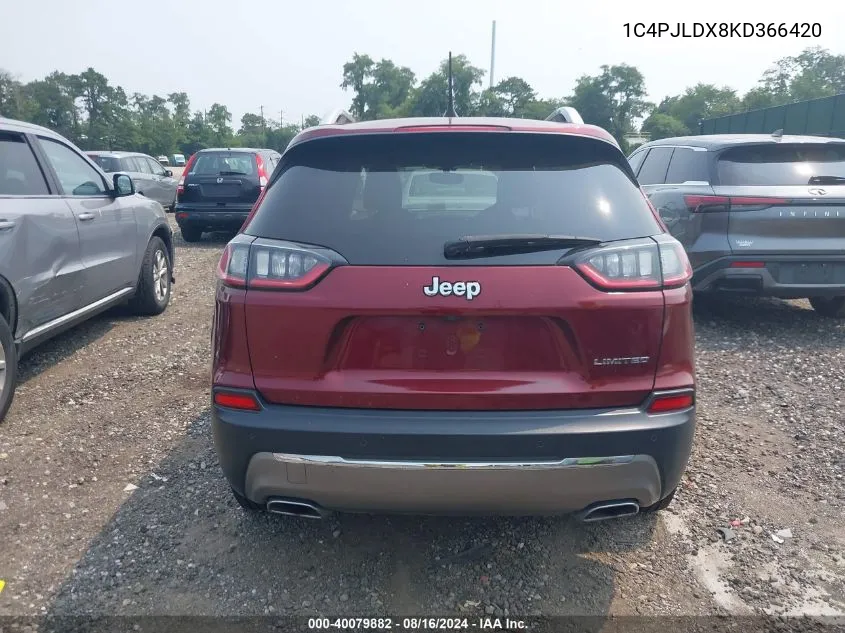 2019 Jeep Cherokee Limited Fwd VIN: 1C4PJLDX8KD366420 Lot: 40079882