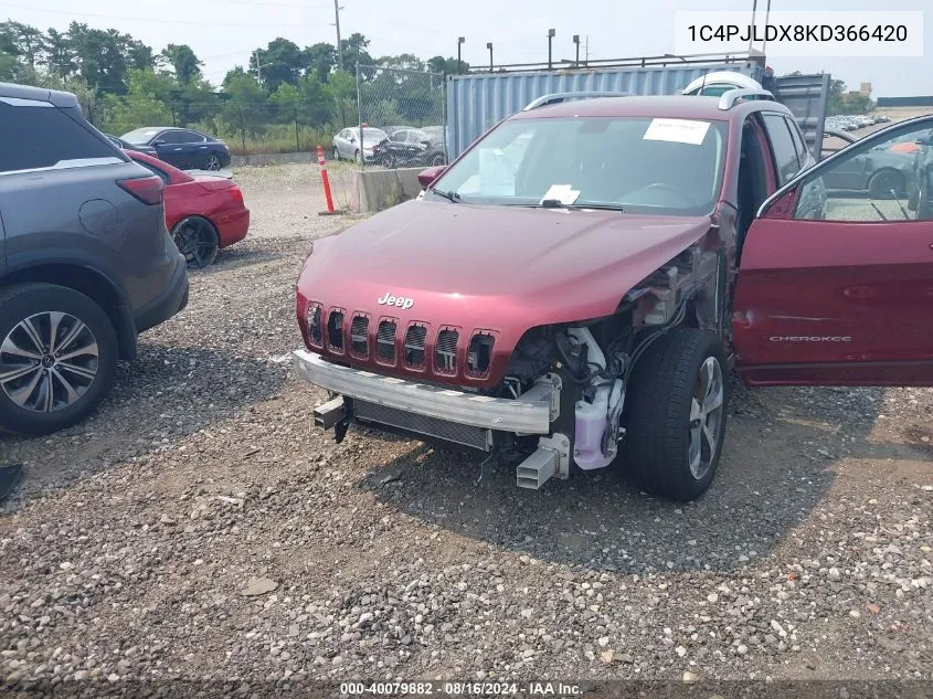 2019 Jeep Cherokee Limited Fwd VIN: 1C4PJLDX8KD366420 Lot: 40079882