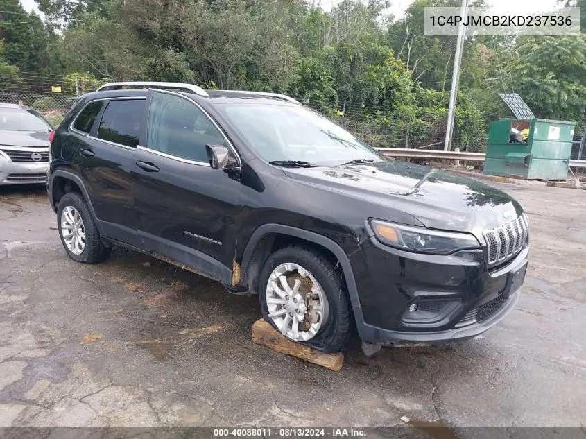 2019 Jeep Cherokee Latitude 4X4 VIN: 1C4PJMCB2KD237536 Lot: 40088011