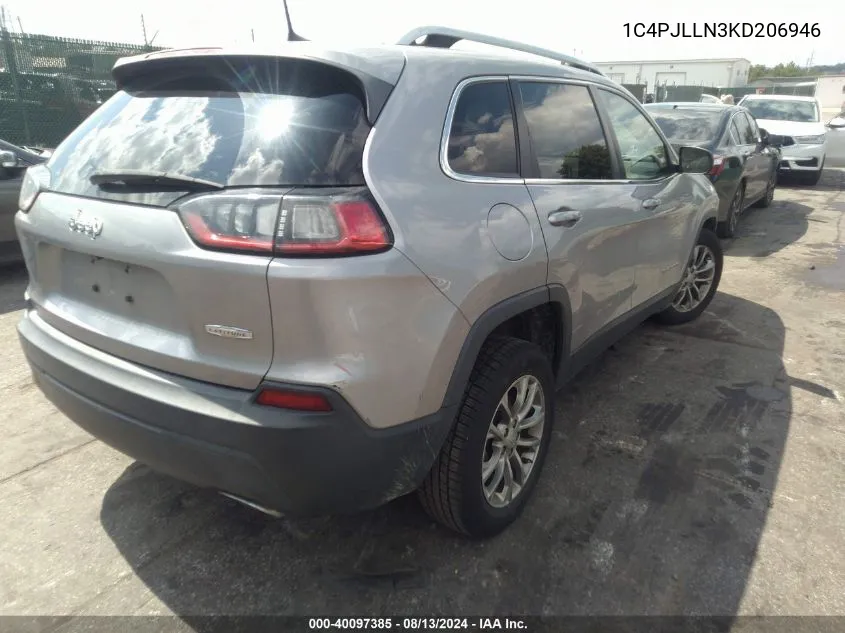 1C4PJLLN3KD206946 2019 Jeep Cherokee Latitude Plus Fwd