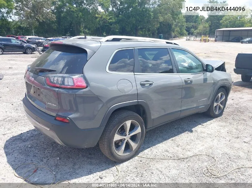 2019 Jeep Cherokee Limited Fwd VIN: 1C4PJLDB4KD444096 Lot: 40111801