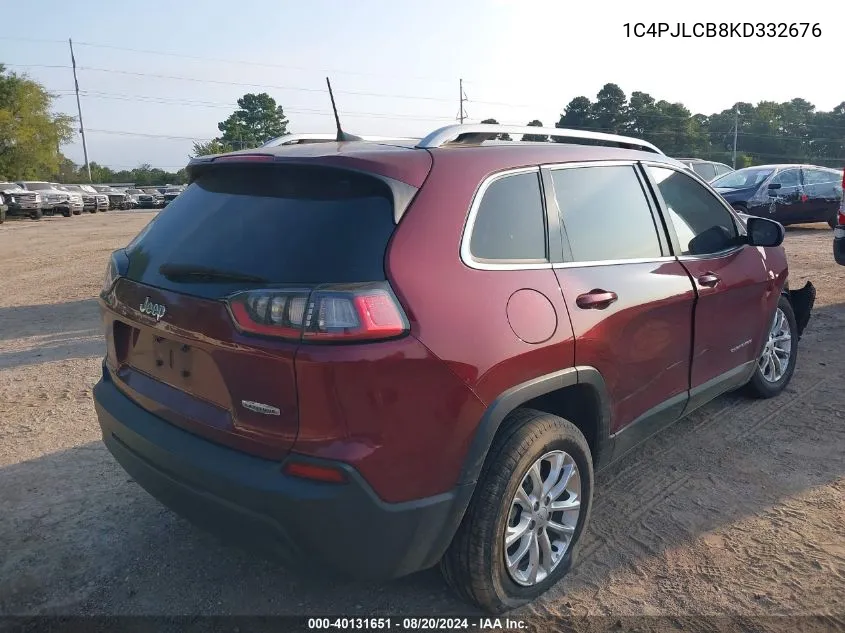 2019 Jeep Cherokee Latitude VIN: 1C4PJLCB8KD332676 Lot: 40131651