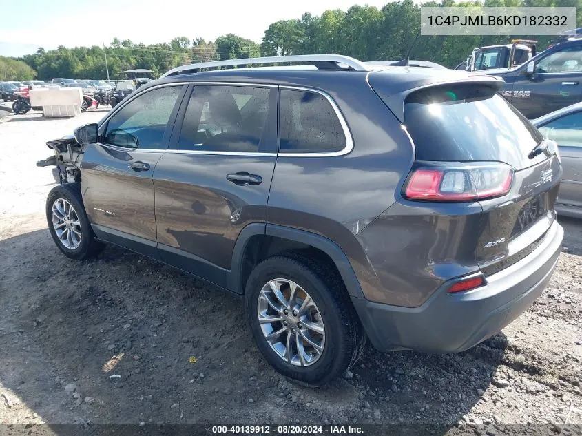 2019 Jeep Cherokee Latitude Plus 4X4 VIN: 1C4PJMLB6KD182332 Lot: 40139912