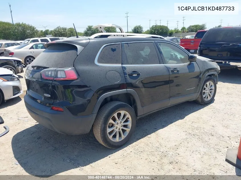 1C4PJLCB1KD487733 2019 Jeep Cherokee Latitude Fwd