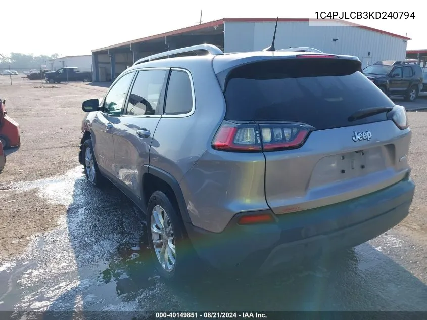 2019 Jeep Cherokee Latitude VIN: 1C4PJLCB3KD240794 Lot: 40149851