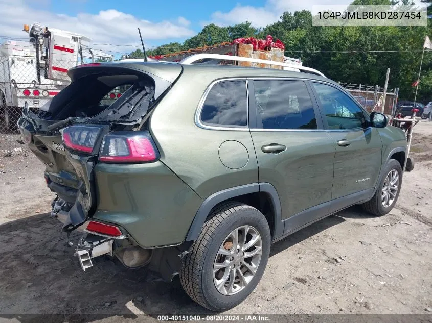 2019 Jeep Cherokee Latitude Plus 4X4 VIN: 1C4PJMLB8KD287454 Lot: 40151040