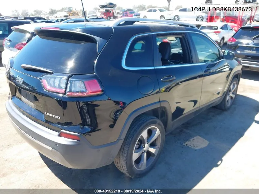 2019 Jeep Cherokee Limited Fwd VIN: 1C4PJLDB8KD438673 Lot: 40152218