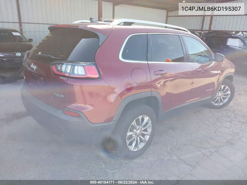 1C4PJMLB6KD195307 2019 Jeep Cherokee Latitude Plus 4X4