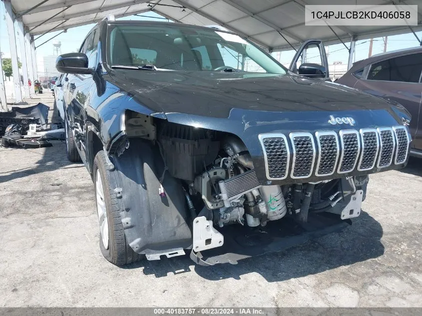 1C4PJLCB2KD406058 2019 Jeep Cherokee Latitude Fwd