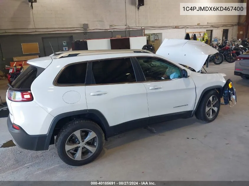 2019 Jeep Cherokee Limited 4X4 VIN: 1C4PJMDX6KD467400 Lot: 40185691