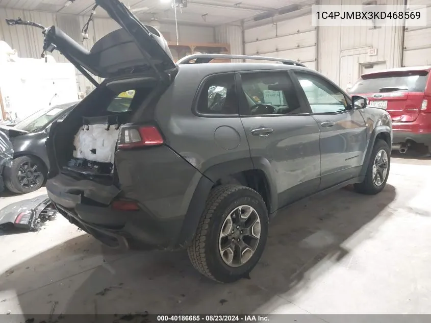 2019 Jeep Cherokee Trailhawk 4X4 VIN: 1C4PJMBX3KD468569 Lot: 40186685