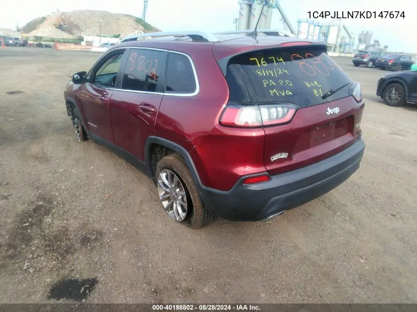 1C4PJLLN7KD147674 2019 Jeep Cherokee Latitude Plus Fwd