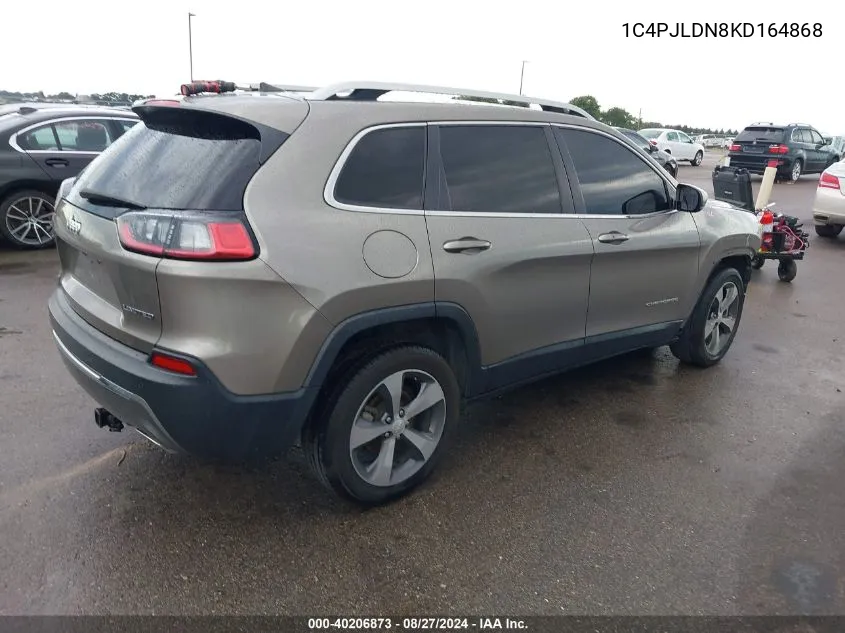 1C4PJLDN8KD164868 2019 Jeep Cherokee Limited Fwd