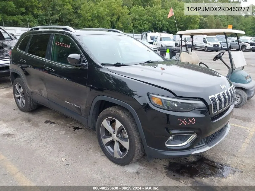 2019 Jeep Cherokee Limited 4X4 VIN: 1C4PJMDX2KD463277 Lot: 40223630