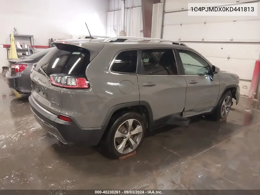 2019 Jeep Cherokee Limited 4X4 VIN: 1C4PJMDX0KD441813 Lot: 40230261