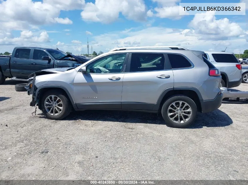 2019 Jeep Cherokee Latitude Plus Fwd VIN: 1C4PJLLB6KD366342 Lot: 40243850