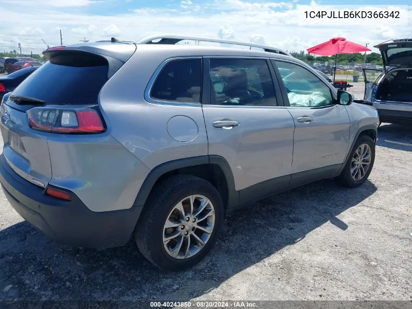 2019 Jeep Cherokee Latitude Plus Fwd VIN: 1C4PJLLB6KD366342 Lot: 40243850