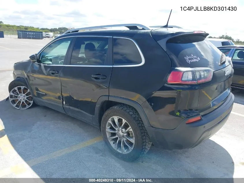 2019 Jeep Cherokee Latitude Plus Fwd VIN: 1C4PJLLB8KD301430 Lot: 40249310