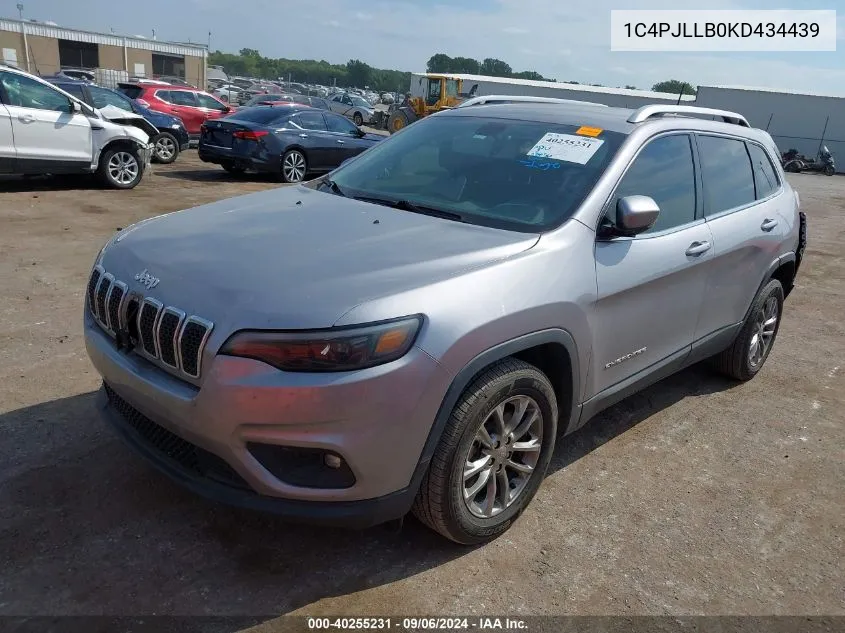 2019 Jeep Cherokee Latitude Plus Fwd VIN: 1C4PJLLB0KD434439 Lot: 40255231