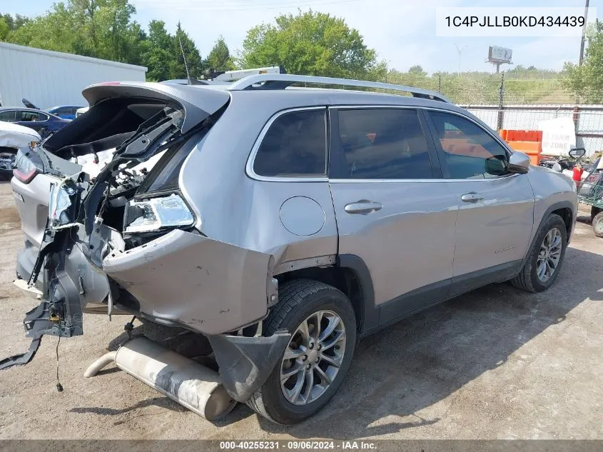 2019 Jeep Cherokee Latitude Plus Fwd VIN: 1C4PJLLB0KD434439 Lot: 40255231