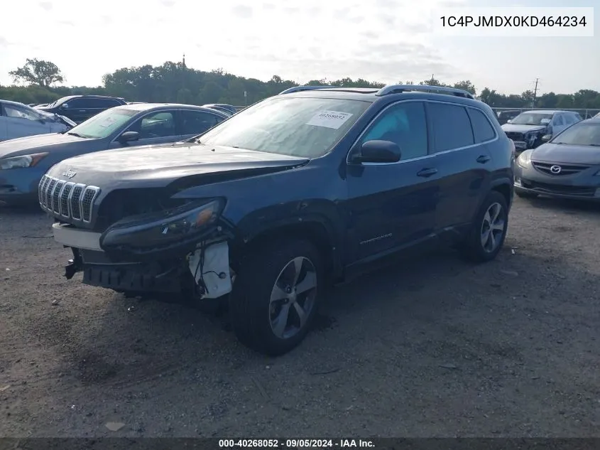 2019 Jeep Cherokee Limited VIN: 1C4PJMDX0KD464234 Lot: 40268052