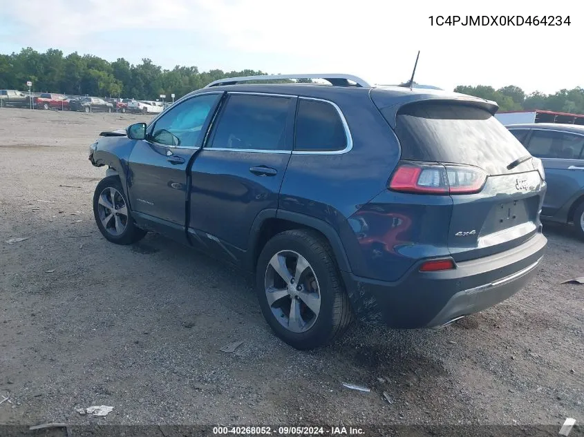 2019 Jeep Cherokee Limited VIN: 1C4PJMDX0KD464234 Lot: 40268052