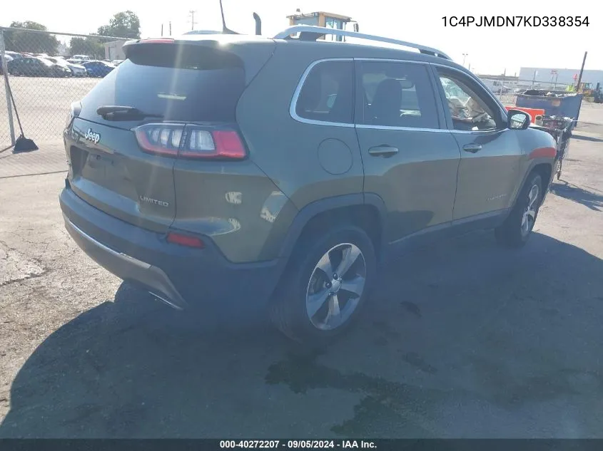 1C4PJMDN7KD338354 2019 Jeep Cherokee Limited 4X4