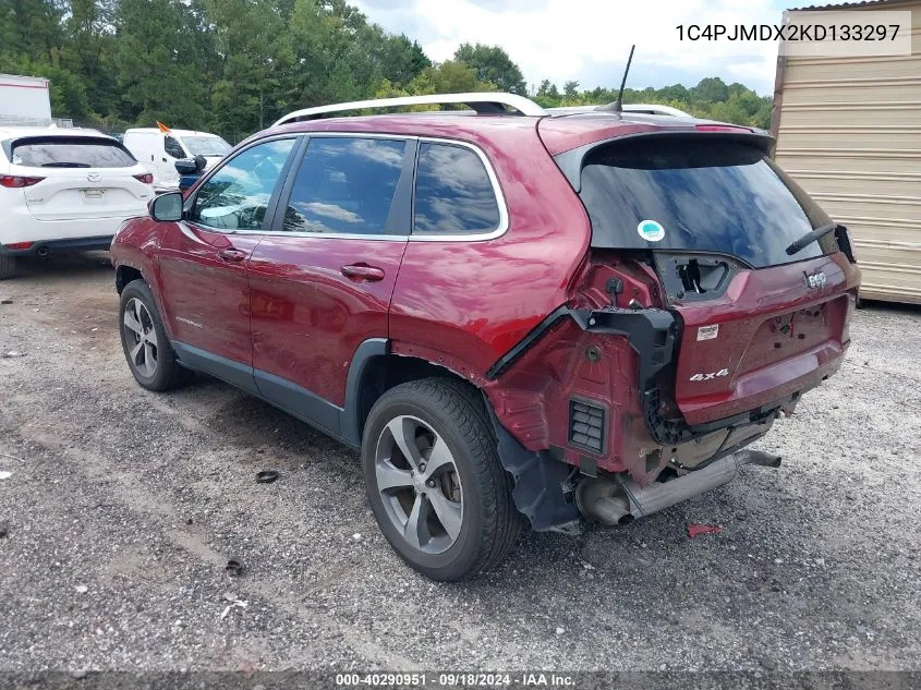 2019 Jeep Cherokee Limited 4X4 VIN: 1C4PJMDX2KD133297 Lot: 40290951