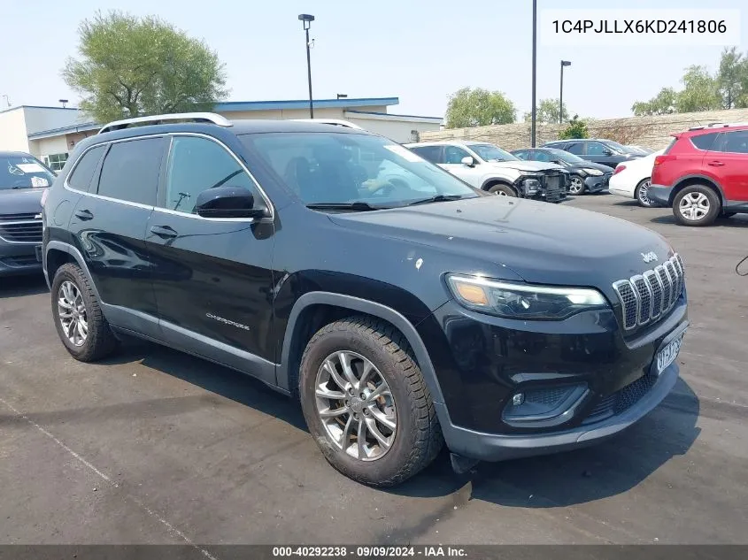 2019 Jeep Cherokee Latitude Plus Fwd VIN: 1C4PJLLX6KD241806 Lot: 40292238