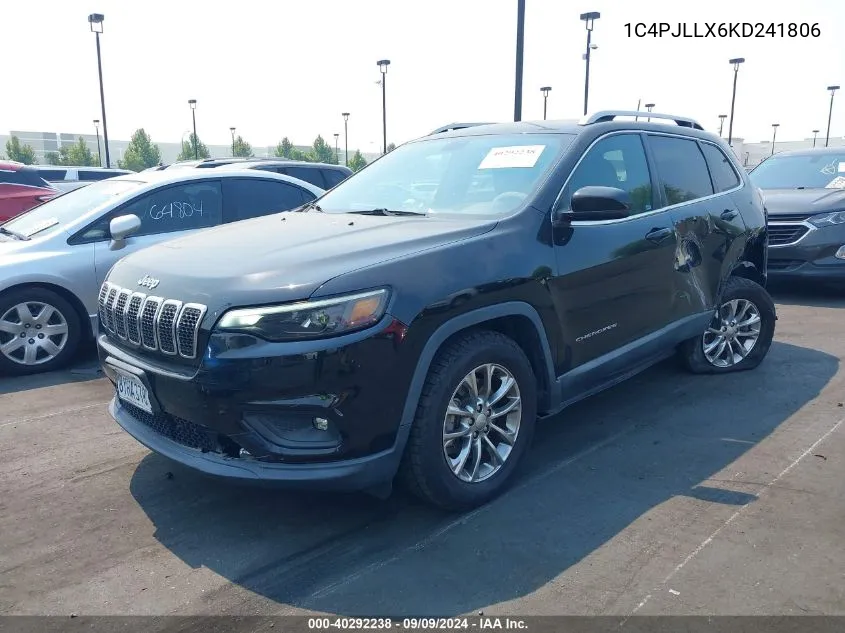 2019 Jeep Cherokee Latitude Plus Fwd VIN: 1C4PJLLX6KD241806 Lot: 40292238