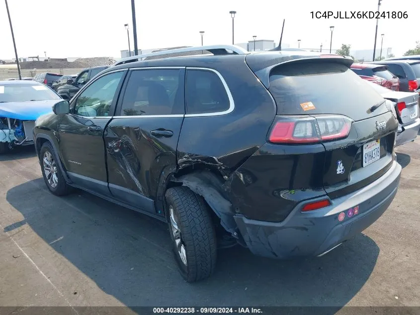 2019 Jeep Cherokee Latitude Plus Fwd VIN: 1C4PJLLX6KD241806 Lot: 40292238