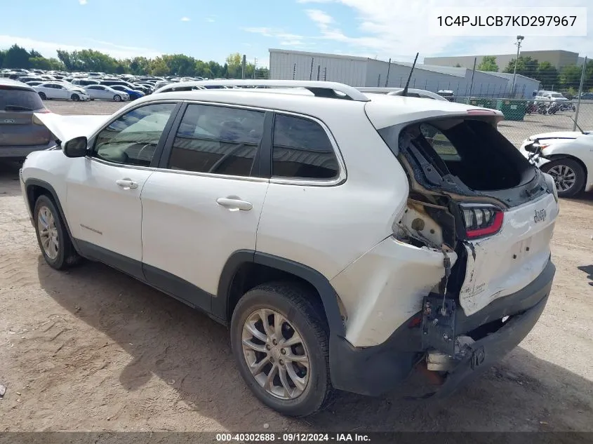 2019 Jeep Cherokee Latitude Fwd VIN: 1C4PJLCB7KD297967 Lot: 40302688