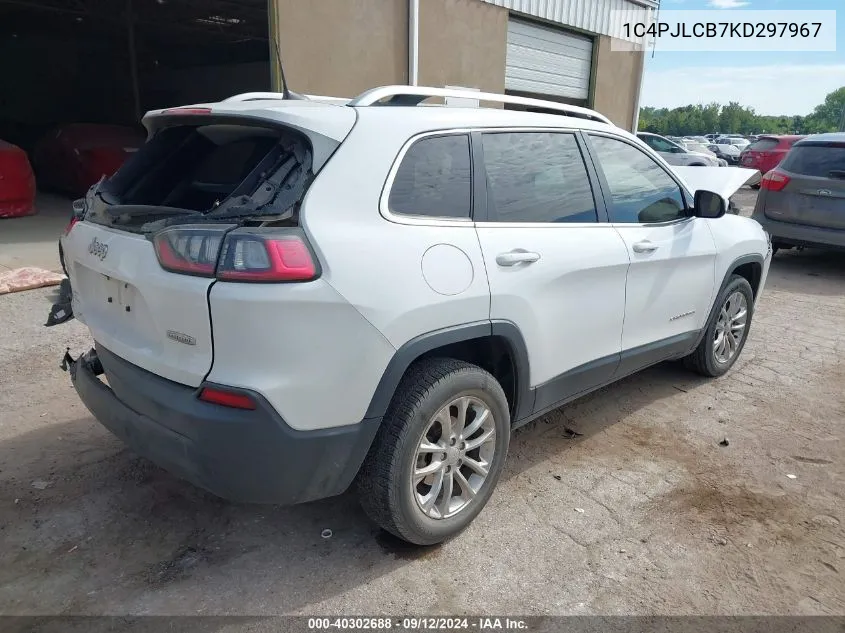 2019 Jeep Cherokee Latitude Fwd VIN: 1C4PJLCB7KD297967 Lot: 40302688