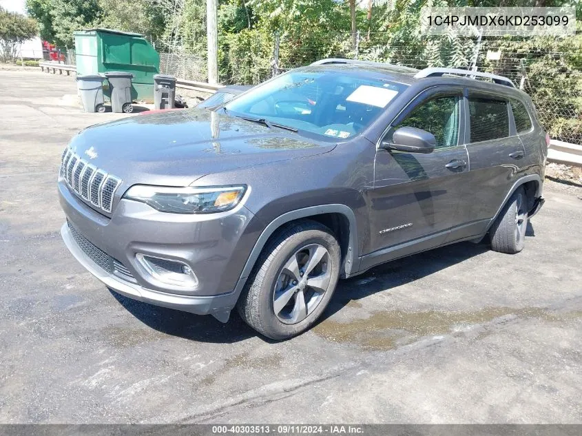 1C4PJMDX6KD253099 2019 Jeep Cherokee Limited 4X4