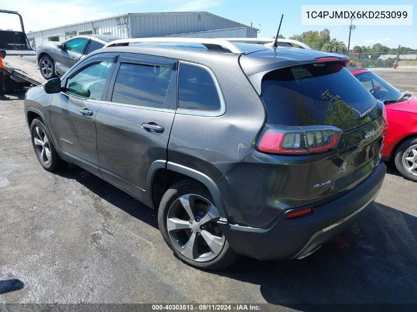 1C4PJMDX6KD253099 2019 Jeep Cherokee Limited 4X4