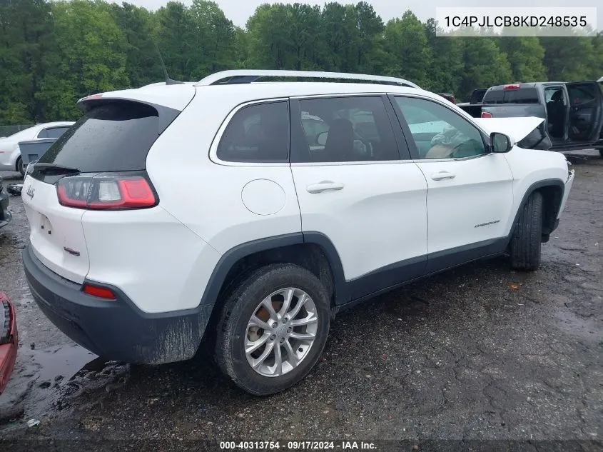 2019 Jeep Cherokee Latitude Fwd VIN: 1C4PJLCB8KD248535 Lot: 40313754