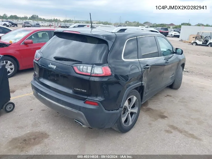 1C4PJMDX2KD282941 2019 Jeep Cherokee Limited