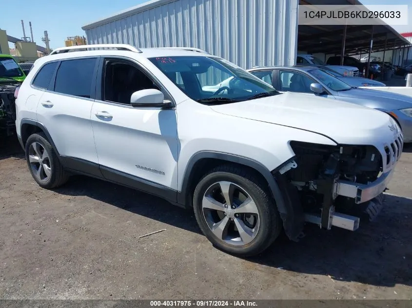 2019 Jeep Cherokee Limited Fwd VIN: 1C4PJLDB6KD296033 Lot: 40317975