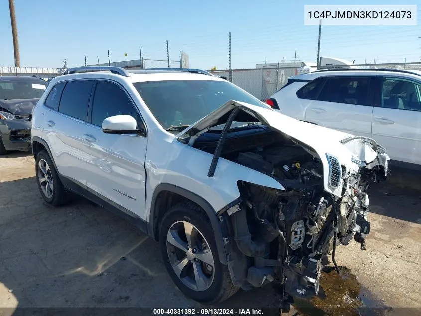 2019 Jeep Cherokee Limited VIN: 1C4PJMDN3KD124073 Lot: 40331392