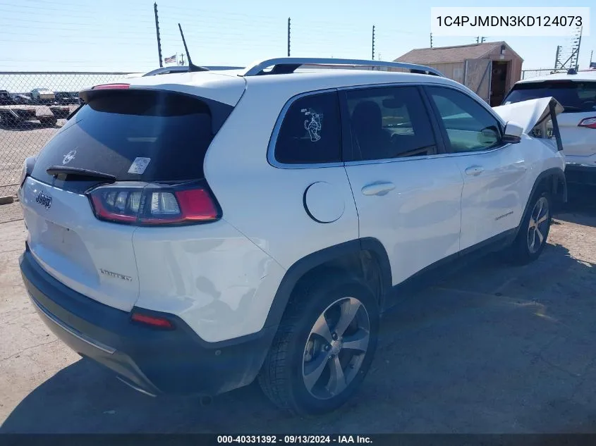 1C4PJMDN3KD124073 2019 Jeep Cherokee Limited